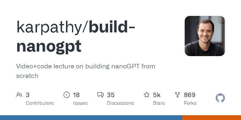 GitHub - karpathy/build-nanogpt: Video+code lecture on building nanoGPT from scratch